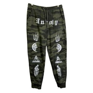 BLACK CRAFT CULT Unholy Joggers Sweatpants SM Camo Slim Fit Tapered Ankle Unisex